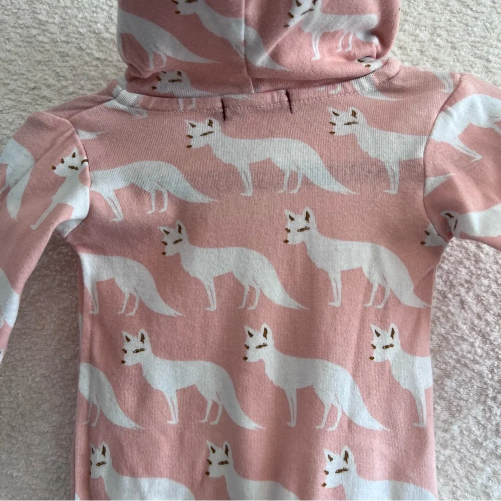 Milkbarn Baby Fox Pink 100% Organic Cotton One Piece Romper‎ Size 3-6 Months
